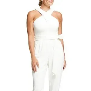 Eliza J Pants Jumpsuits Eliza J Cross Front Halter Jumpsuit